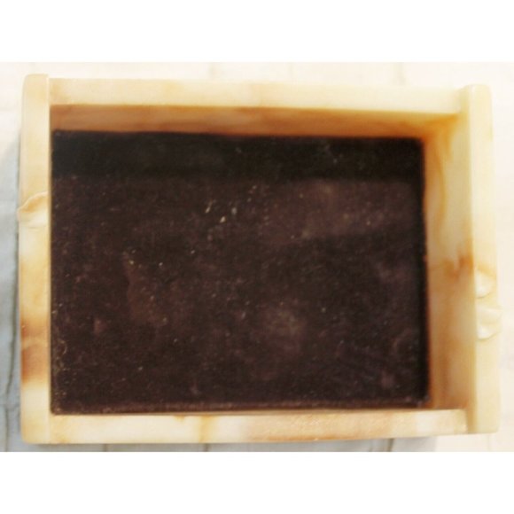 Avondale Small Trinket Box Brown Beige Genuine Crushed Glass Smooth Finish 3D - Picture 6 of 9